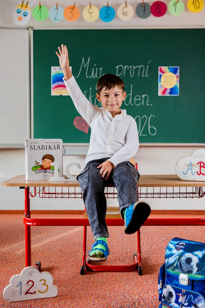 Focení prvňáčků ve třídě: vzpomínka na začátek školy