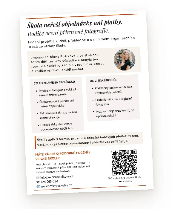 Leták pro vedení školy nebo školky