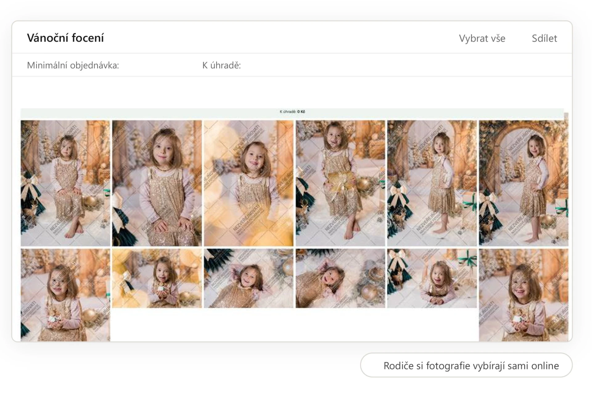 Online výběr fotografií pro rodiče